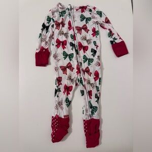 Posh Peanut One Piece Footie with Bow Print